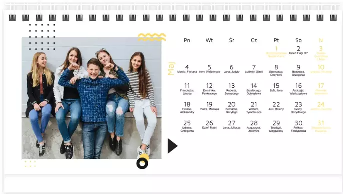 kalendarz biurkowy do szkoly