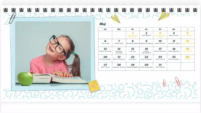 kalendarz biurkowy na rok szkolny
