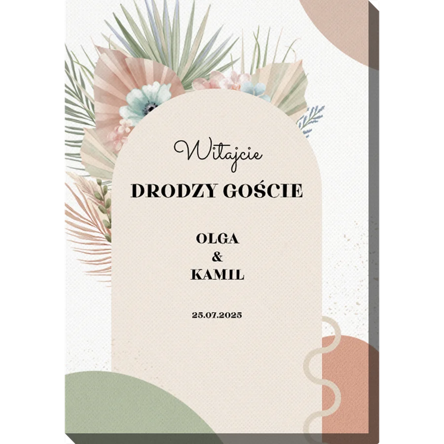 Tablica powitalna - ślubne boho