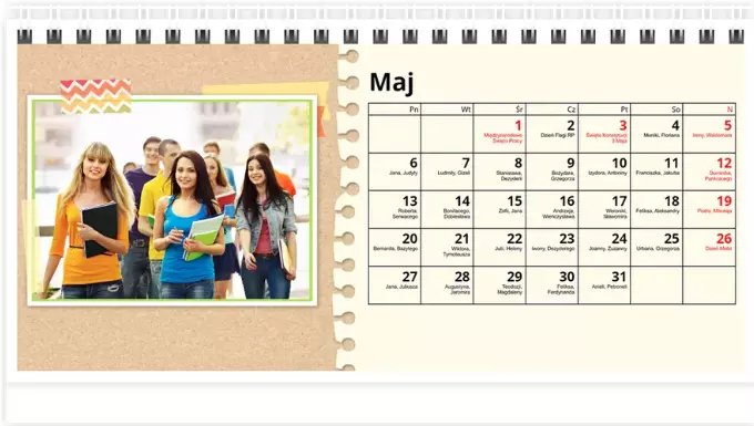 kalendarz biurkowy dla nauczyciela