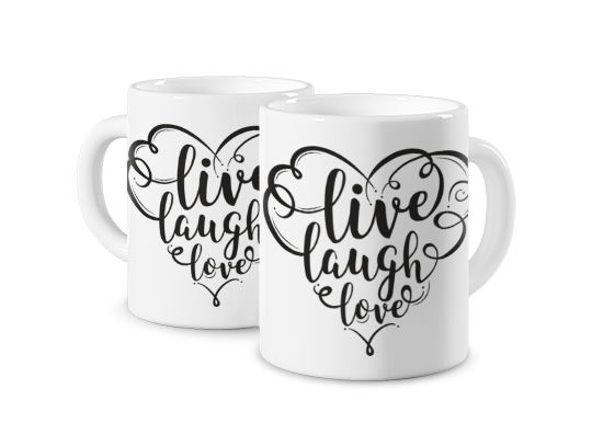 Kubek magiczny z nadrukiem - Live Laugh Love