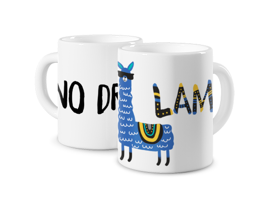 Kubek magiczny z nadrukiem - No drama lama