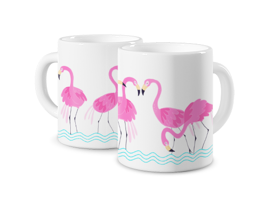Kubek z nadrukiem - Parada flamingów