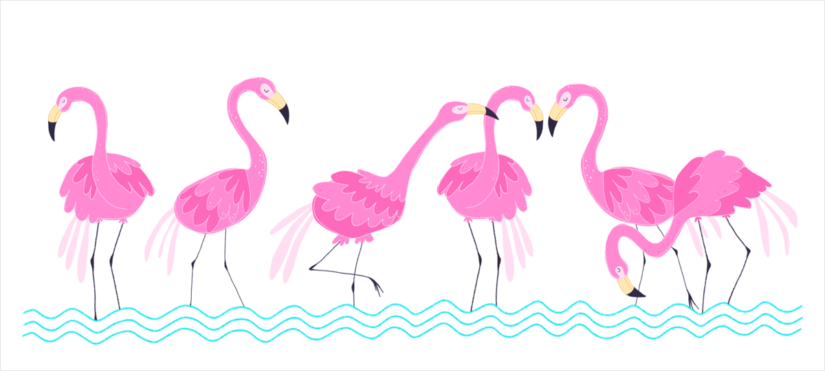 Kubek z nadrukiem - Parada flamingów