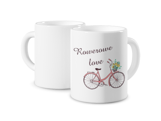 Kubek magiczny z nadrukiem - Rowerowe Love