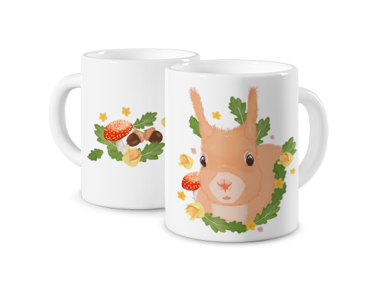 Kubek magiczny z nadrukiem - Wiewiórka